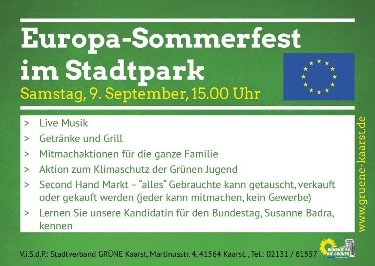 Lernt Susi kennen – auf unserem Europa-Sommerfest am 09. September in Kaarst