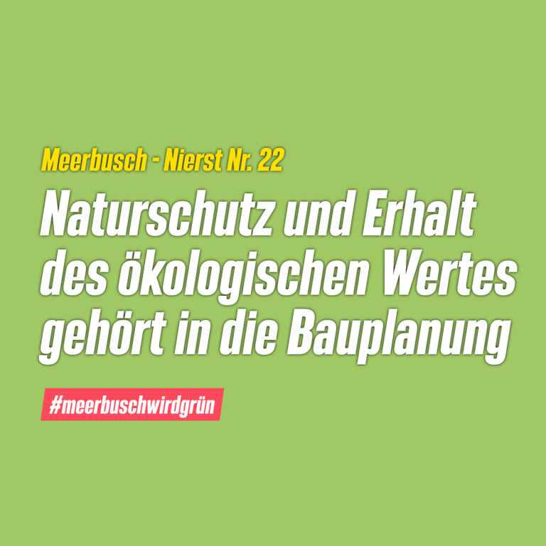 Bebauungsplan Meerbusch-Nierst: Schutz zur Pflege von Natur und Landschaft