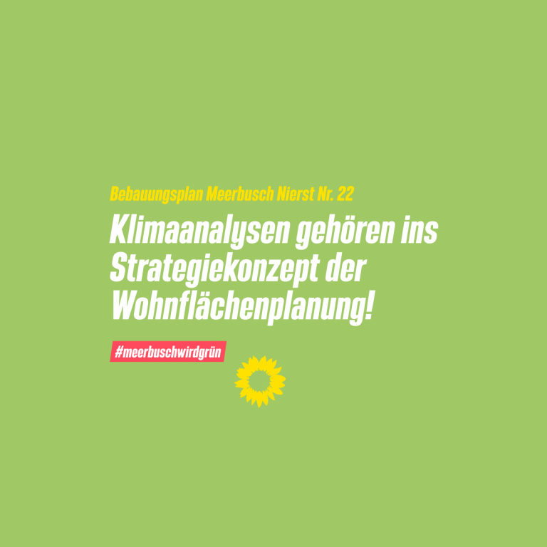 Bebauungsplan Meerbusch Nierst: Klimaanalysen müssen im Strategiekonzept miteinbezogen werden
